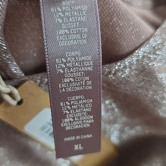 SKIMS Shimmer Catsuit Jumpsuit Umber Womens XL NWT - Picture 7 of 14